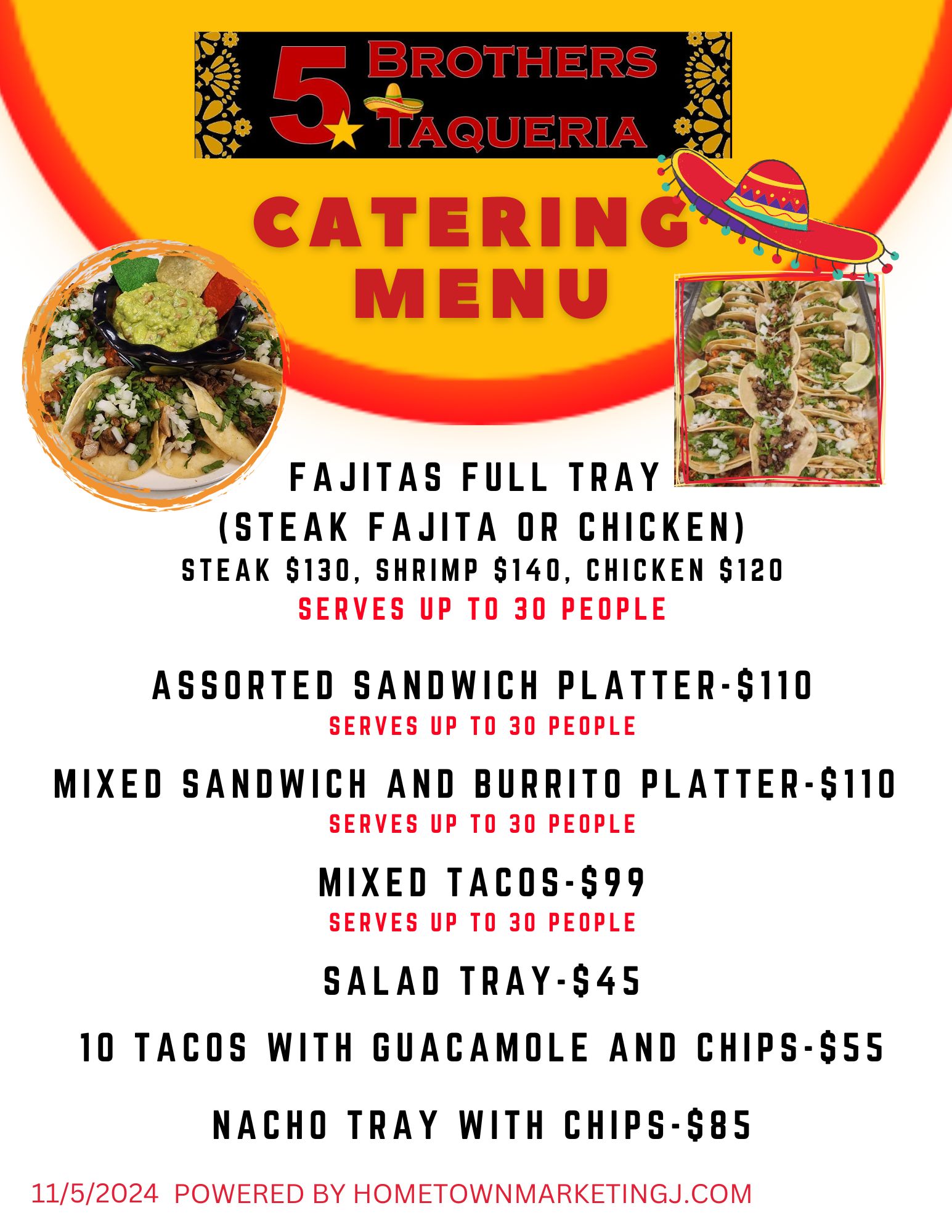 catering menu